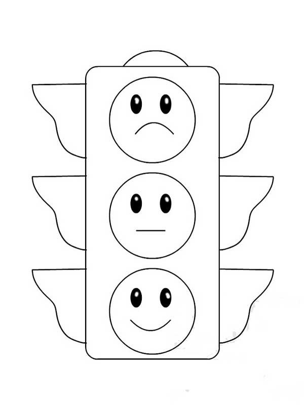 semaforo com carinha para colorir