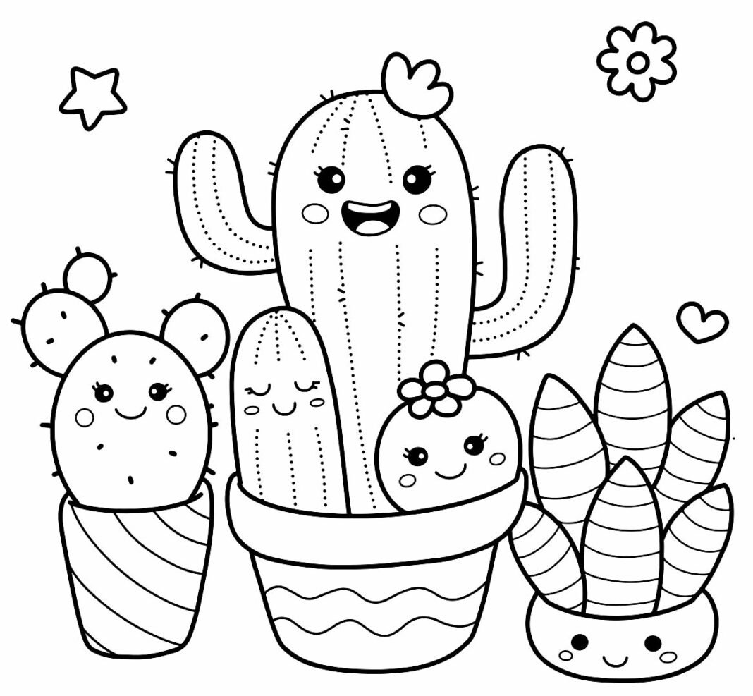 Desenhos de Cacto para Colorir e Imprimir - Aprender a Desenhar