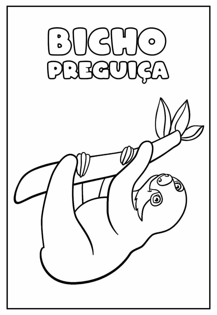 desenho do bicho preguica para colorir 3a