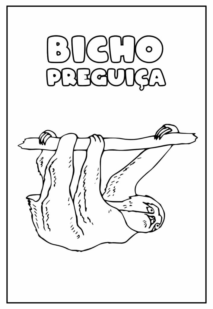 desenho do bicho preguica para colorir 5