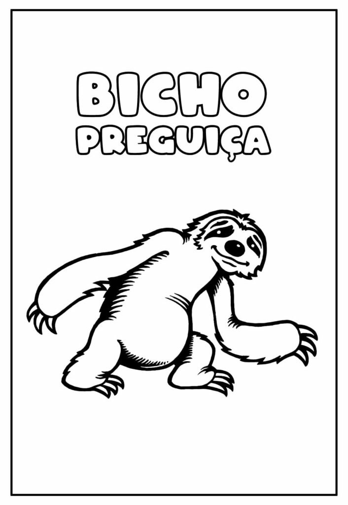 desenho do bicho preguica para colorir 8