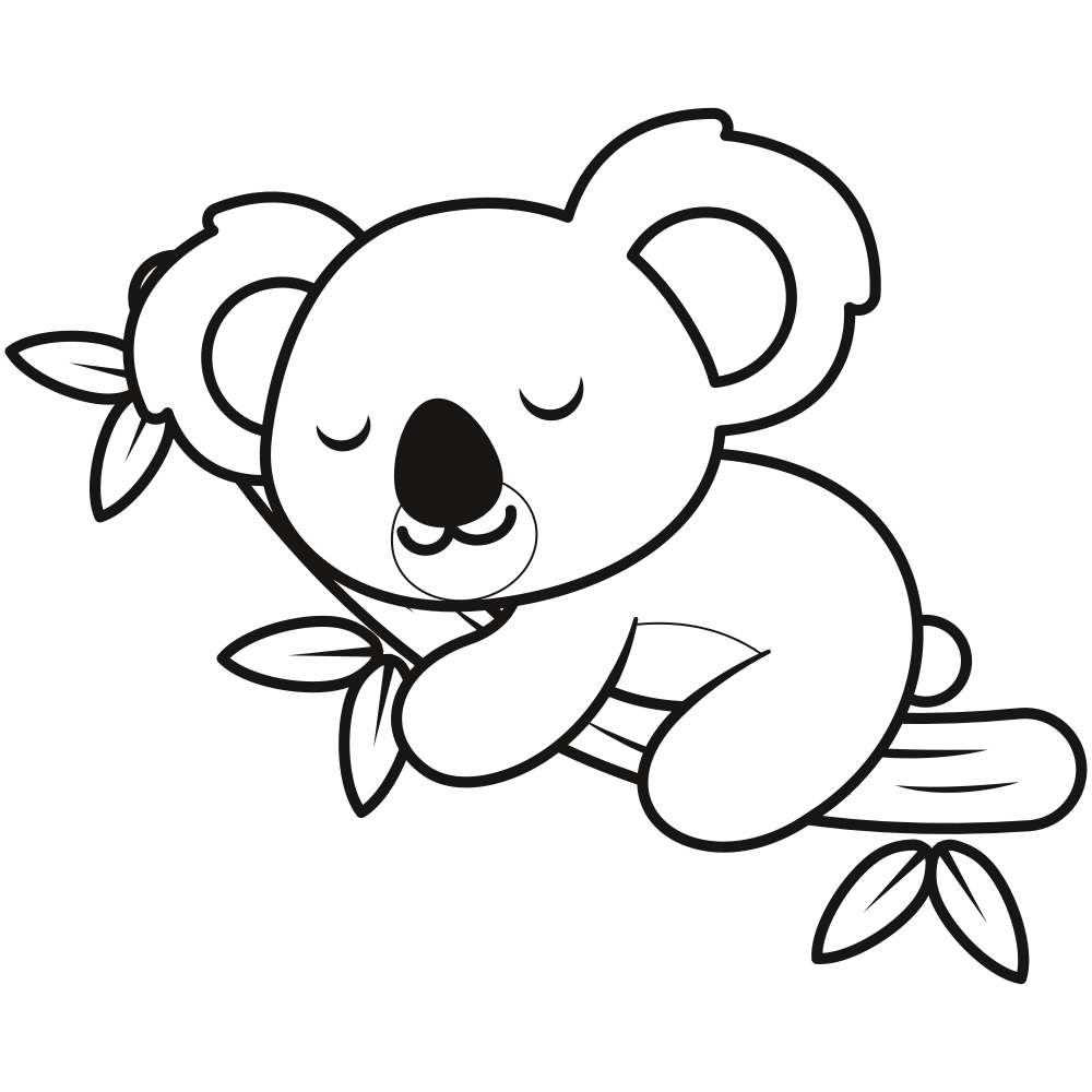 desenhos coala para colorir dormindo