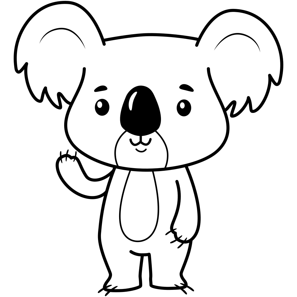 desenhos coala para colorir kawaii