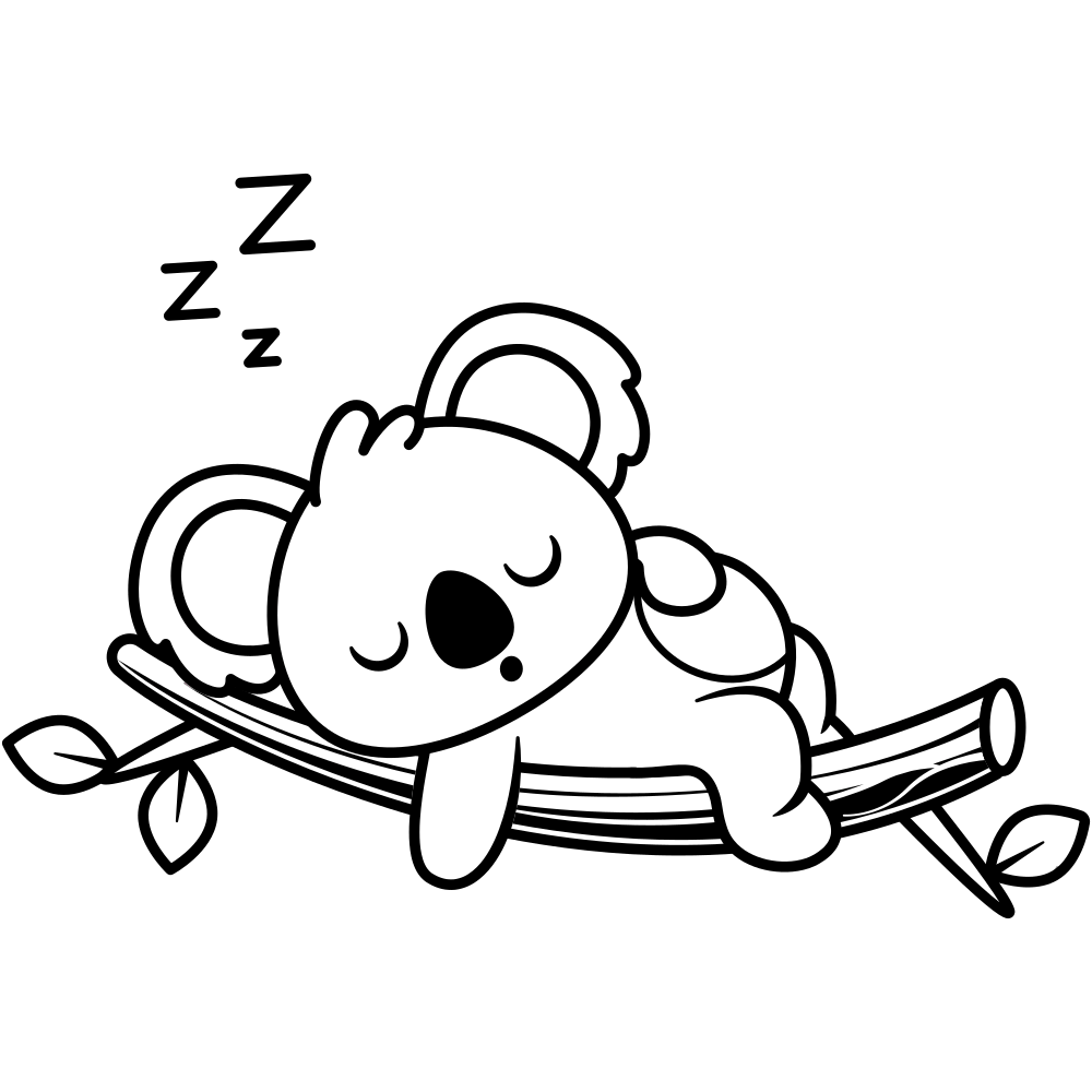 desenhos coala para colorir sono