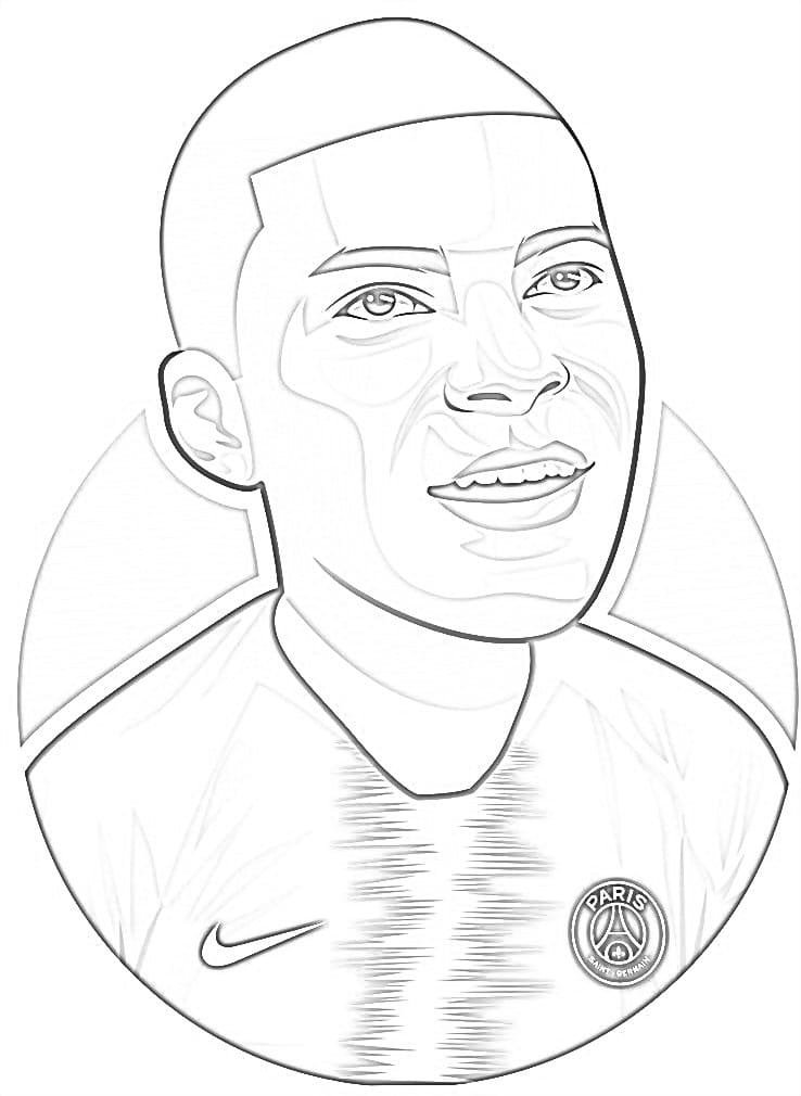 desenho de mbappe 2 para colorir