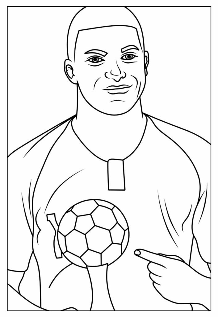 desenho de mbappe para colorir 10