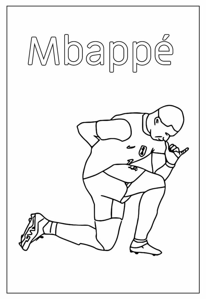 desenho de mbappe para colorir 19