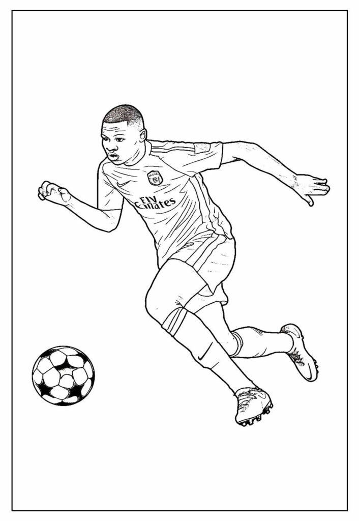 desenho de mbappe para colorir 2