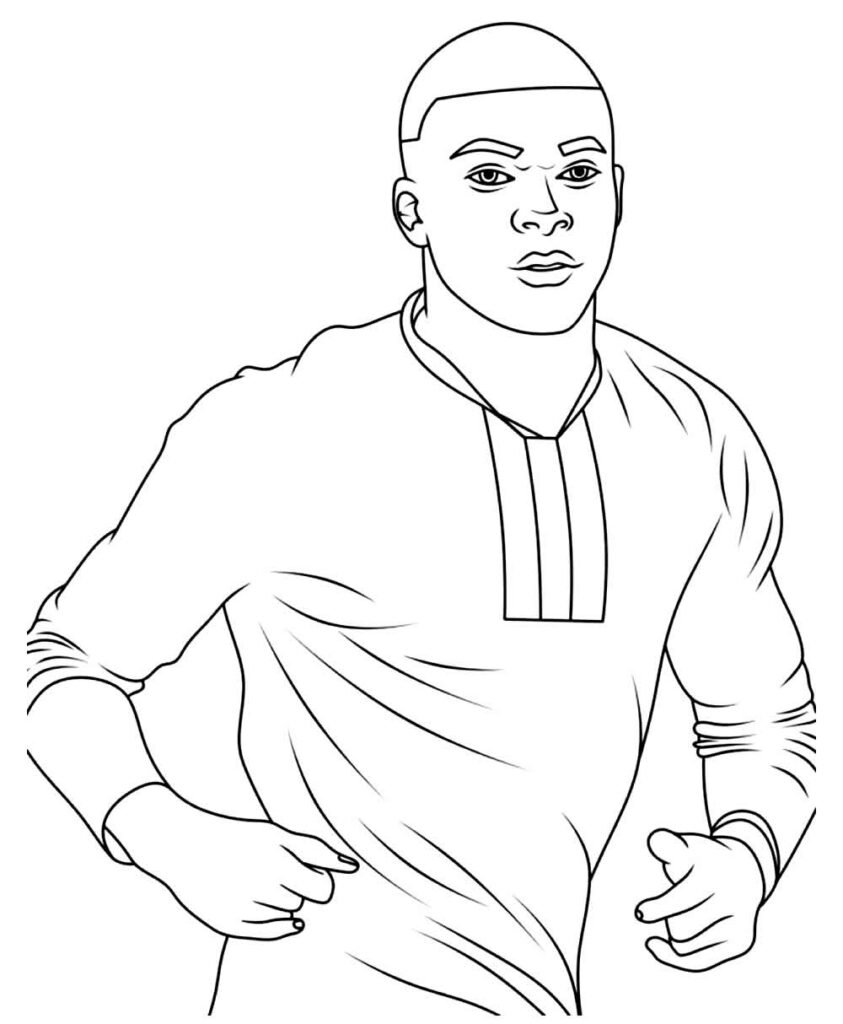 desenho de mbappe para colorir 7