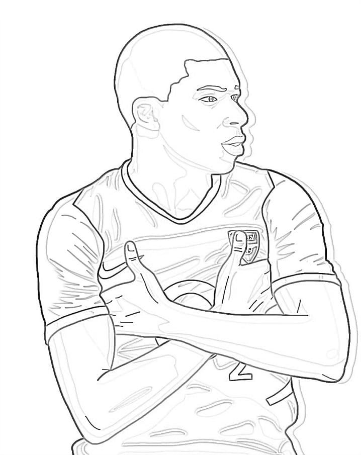 desenho de mbappe para colorir