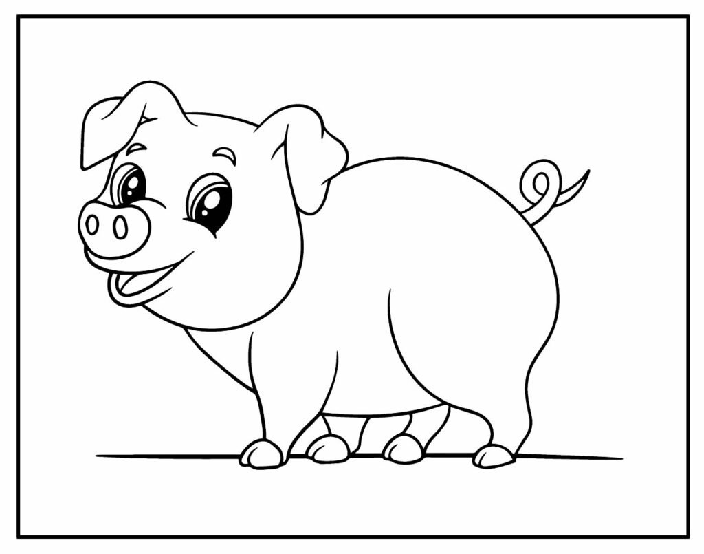 desenho de porquinho para colorir e pintar 4