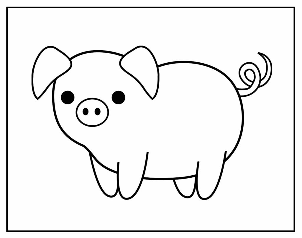 desenho de porquinho para colorir e pintar 7