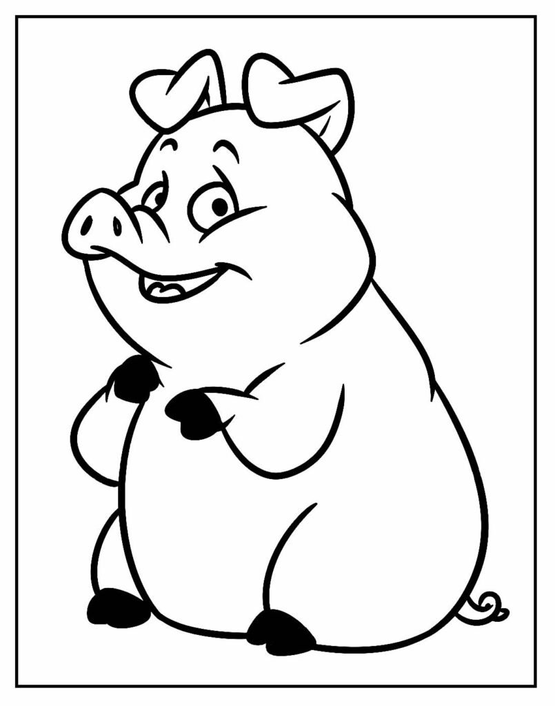 desenho lindo de porco para pintar e colorir 10