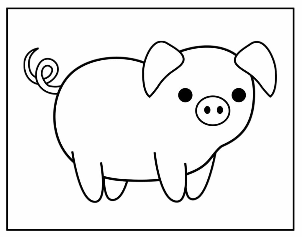 desenho lindo de porco para pintar e colorir 5