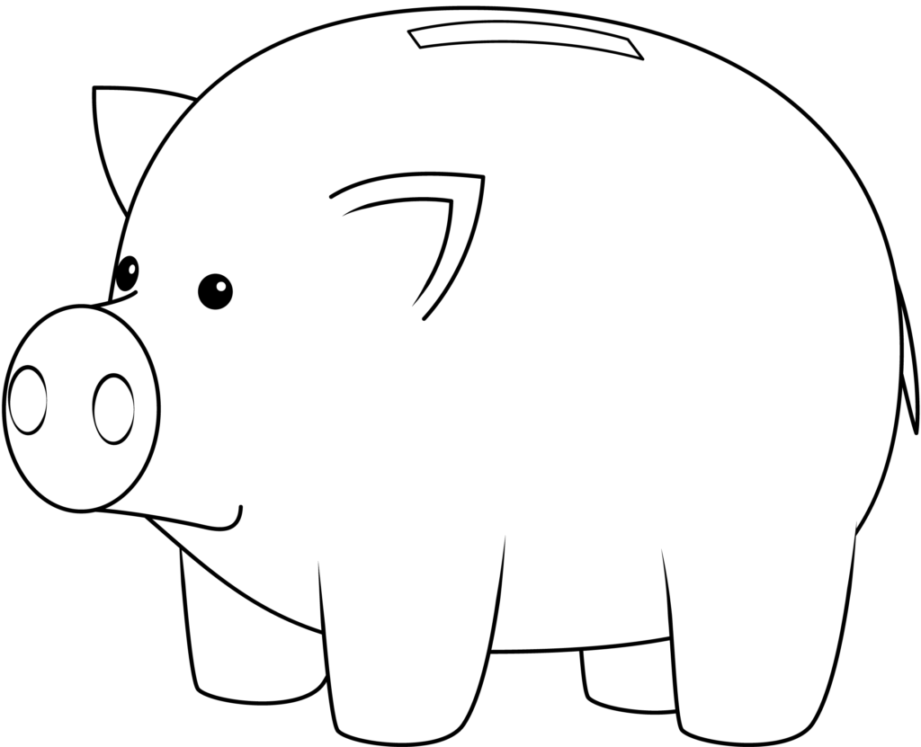 piggy bank coloring page