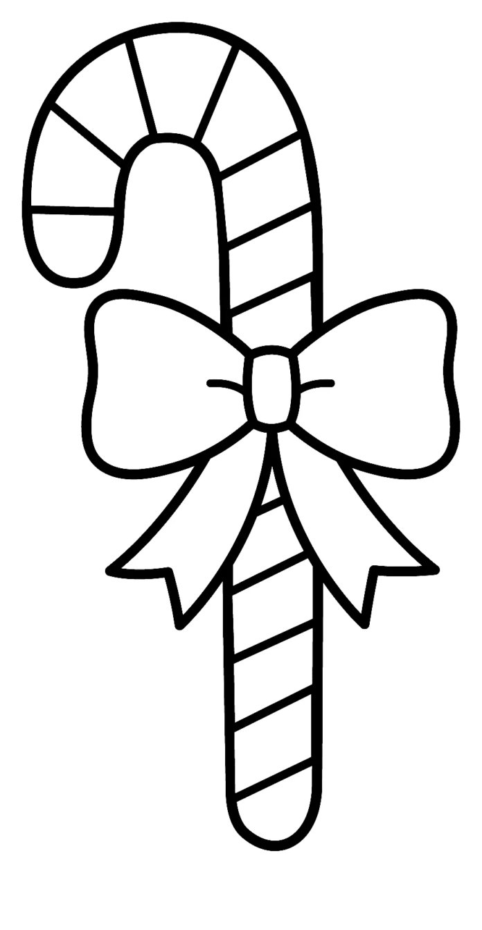 Desenhos de Bengala de Natal para Colorir e Imprimir