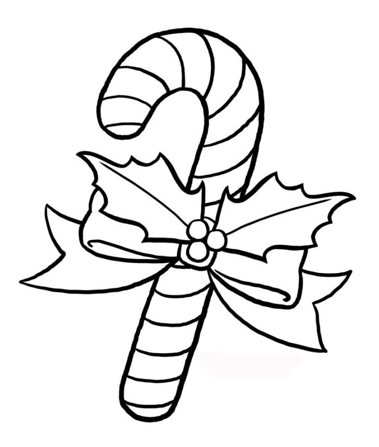 Desenhos de Bengala de Natal para Colorir e Imprimir
