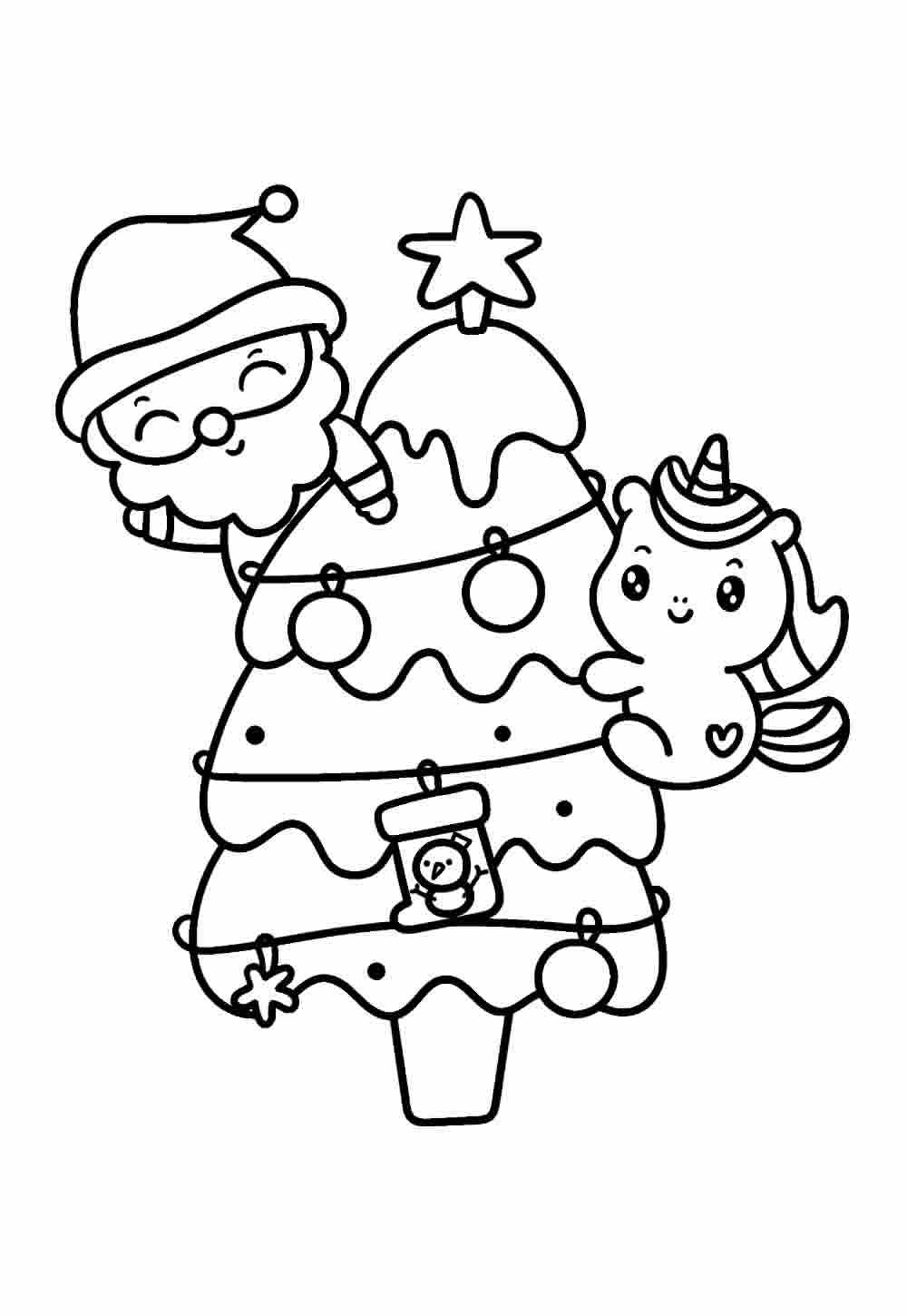 Desenhos Fofos de Natal para Colorir e Imprimir