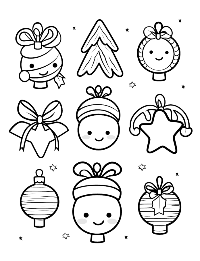 Desenhos Fofos de Natal para Colorir e Imprimir