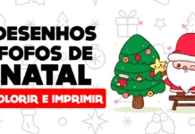 Desenhos Fofos de Natal para colorir