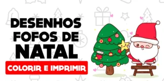 Desenhos Fofos de Natal para colorir