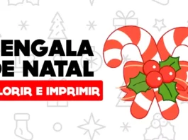 Desenhos de Bengala de Natal para Colorir