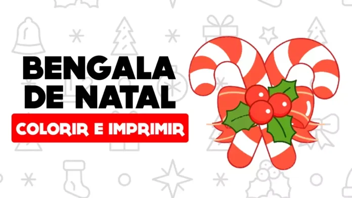 Desenhos de Bengala de Natal para Colorir