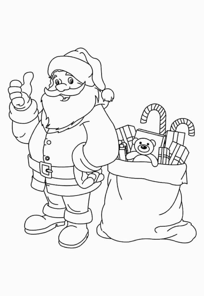 Desenhos do Papai Noel na Chaminé para Expressão Artística