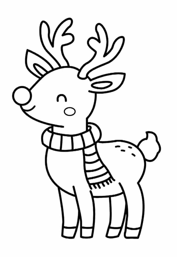Desenhos Fofos de Natal para Colorir e Imprimir