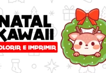 desenhos natal kawaii para colorir