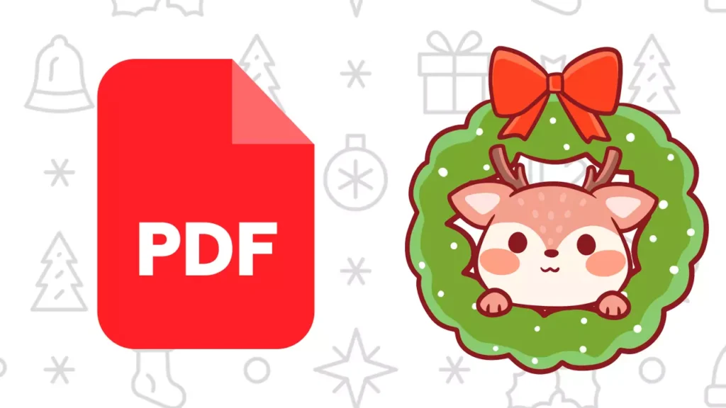 desenhos natal kawaii para colorir PDF